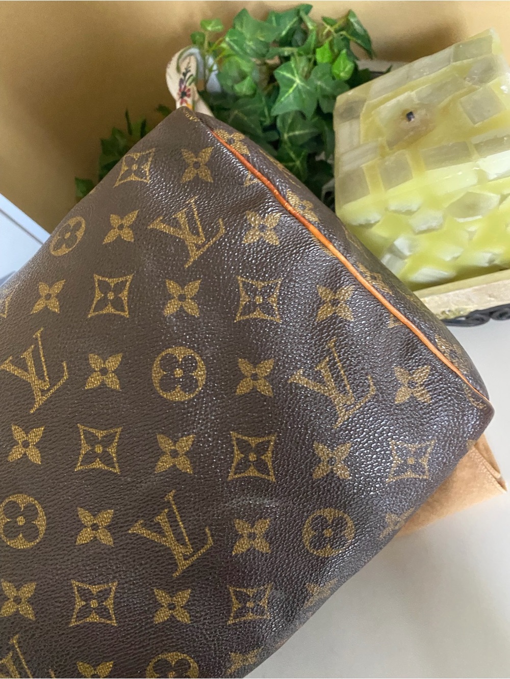Louis Vuitton Monogram Canvas Speedy Handbag in Brown & Tan - Picture 8 of 16